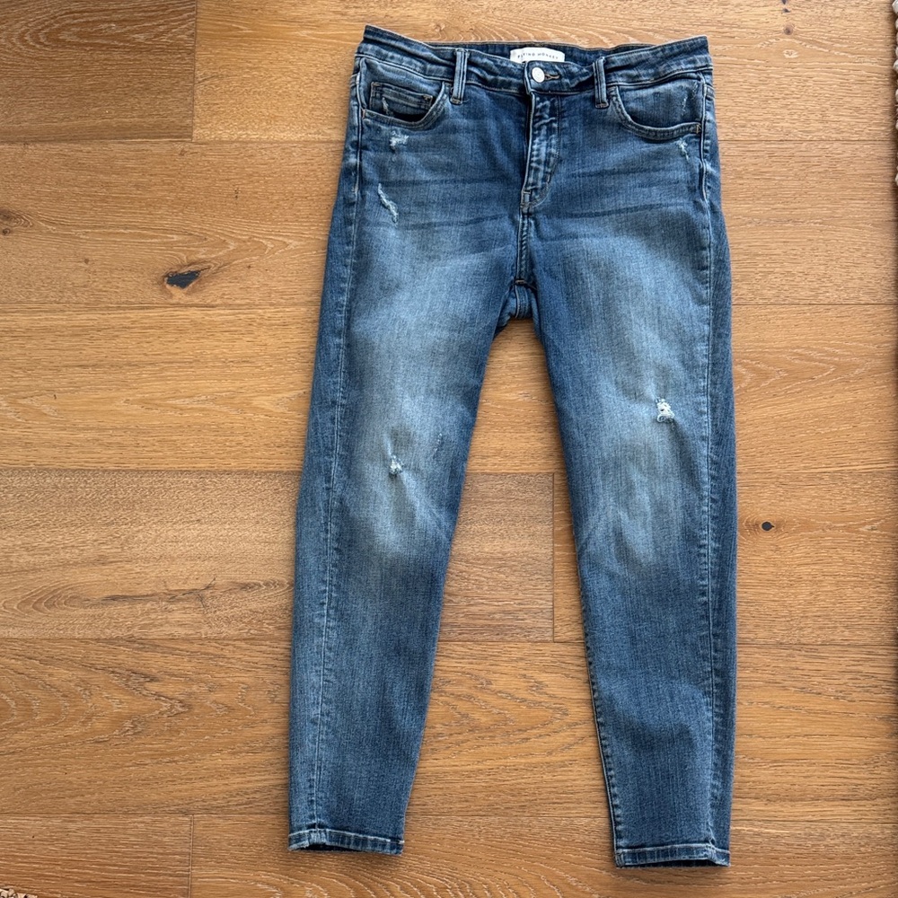 Flying Monkey Dark Blue Distressed Ankle Jeans